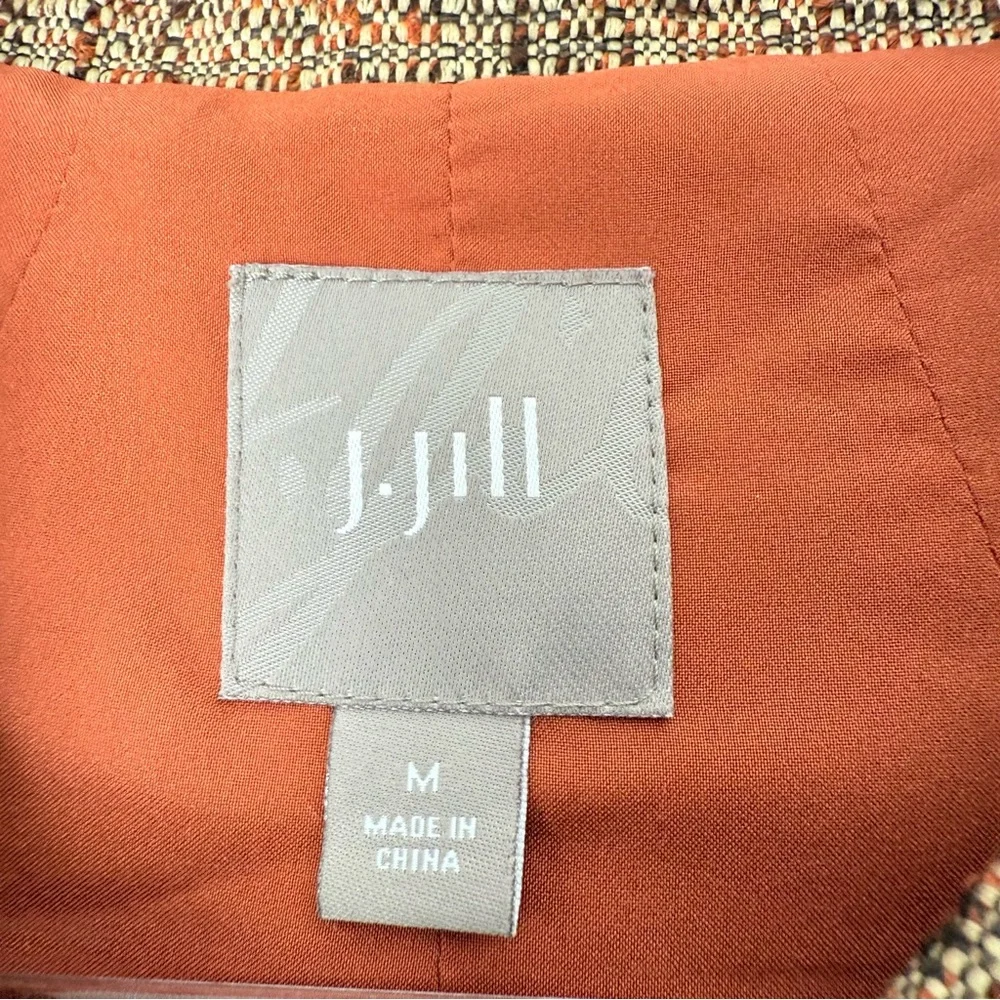 J.Jill Tweed Swing‎ Jacket Blazer boucle brown orange Academia Preppy School M